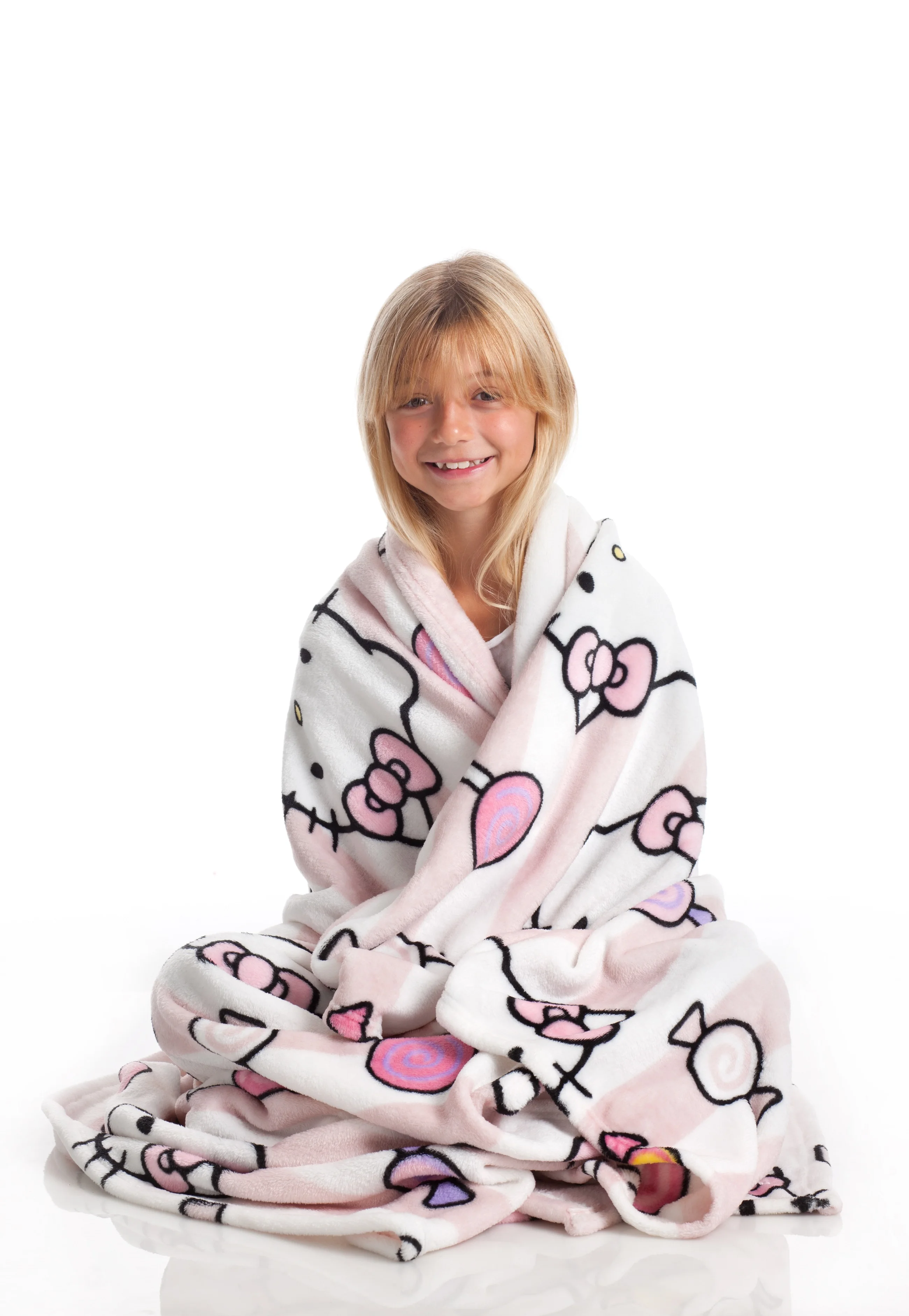 100% POLYESTER HIGH QUALITY HOT SALES AMAZON FLEECE PLUSH FLANNEL HELLO KITTY THROW BLANKET MICROFIBER BEDDING PINK WHOLESALE