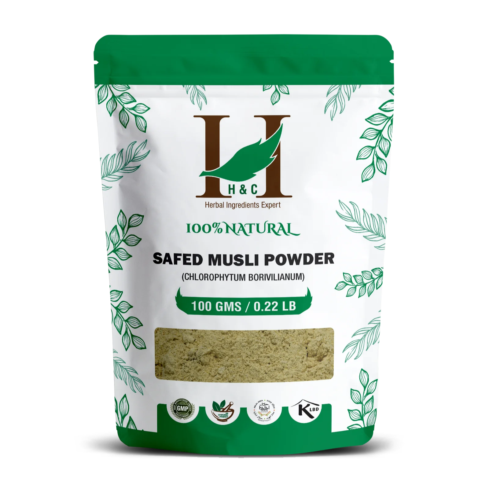 H&C Safed Musli Powder (Chlorophytum borivilianum) - 100g Pack