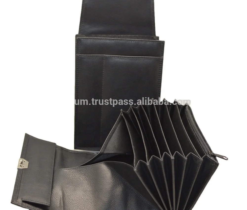 Waiter Purse Wallet Organizer Ladies Long Wallets Wholesale Genuine Leather Hold Money Customize Logo RFID Standard Size Unisex