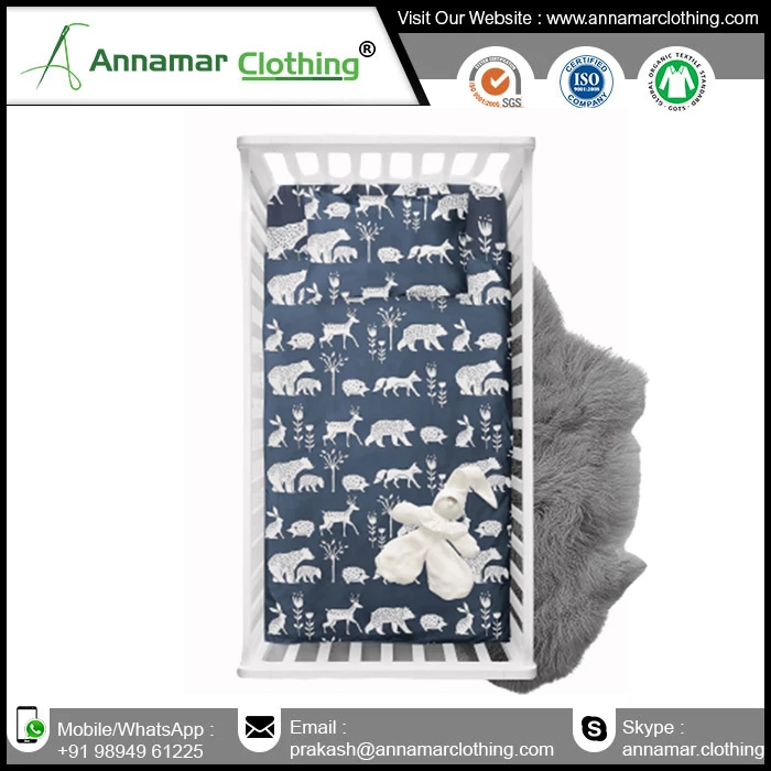 100% Micro Modal Crib Sheets Amazing Good Quality Soft Printing Crib Sheet for Baby