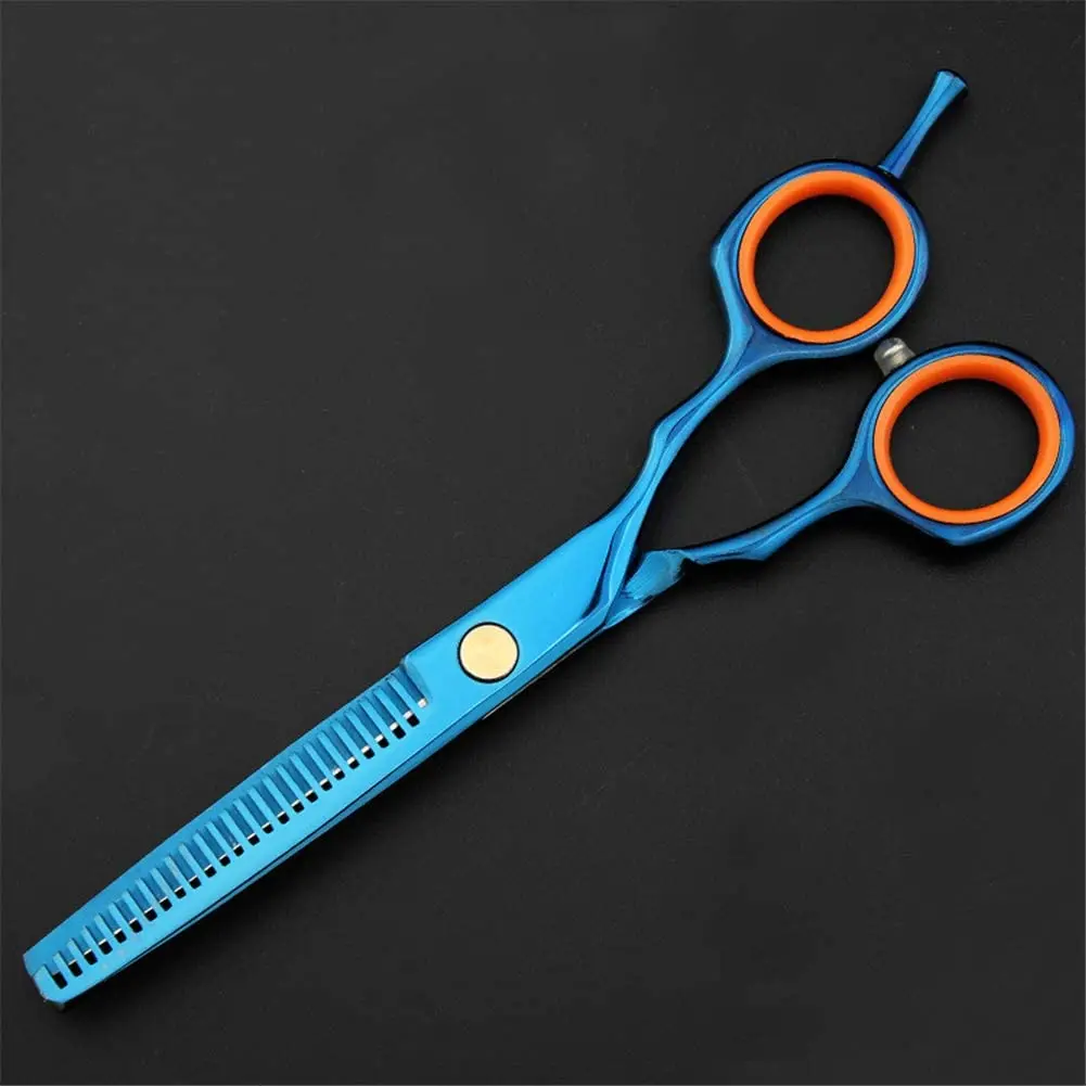 Professional Japanese Stainless Steel Scissors for Haircut Industrial-Grade Blue Smooth Edge Sharp Tip Home Use Rubber Handle