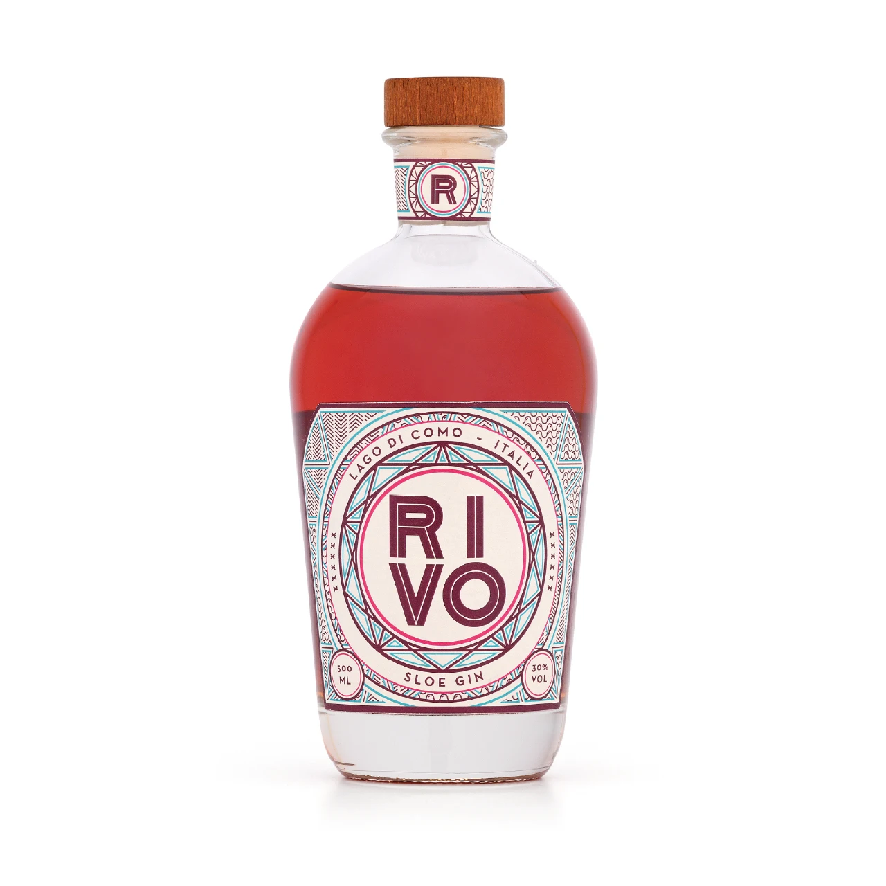 Top quality made in Italy RIVO Sloe Gin (50cl) from Lake Como for cocktail Bars