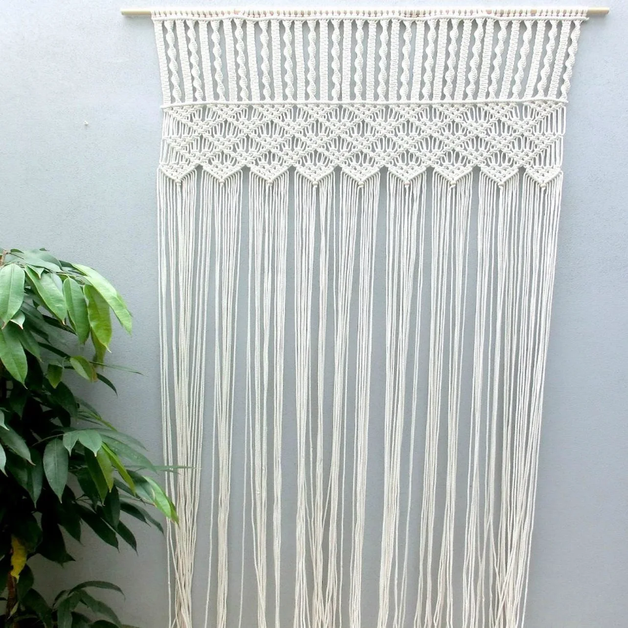 Handmade macrame door curtain