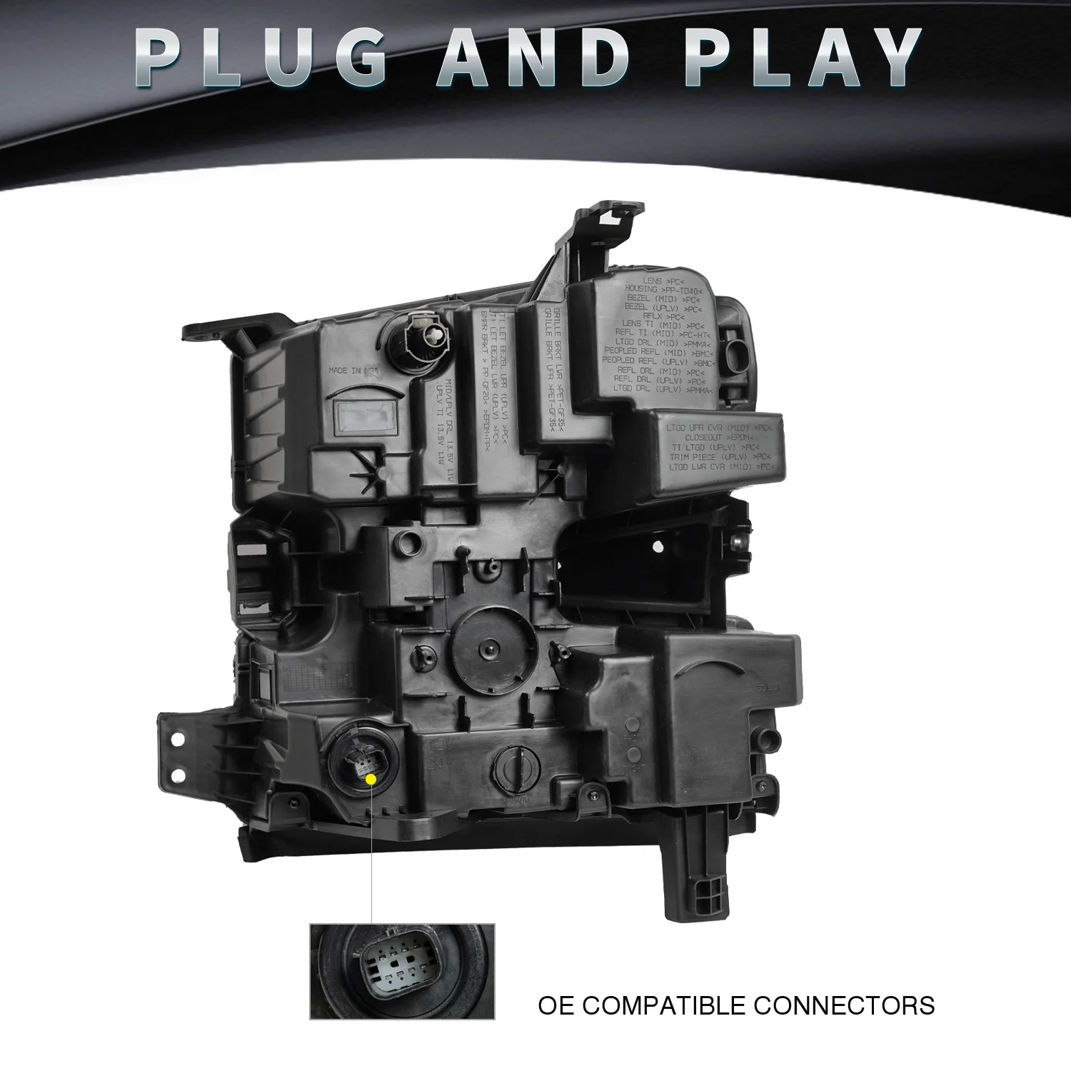 Archaic Led DRL Headlight Assembly For Chevrolet Silverado 1500 Pickup LT/LT Trail Boss LTZ 1500 2019-2021 Head Lamp Right side