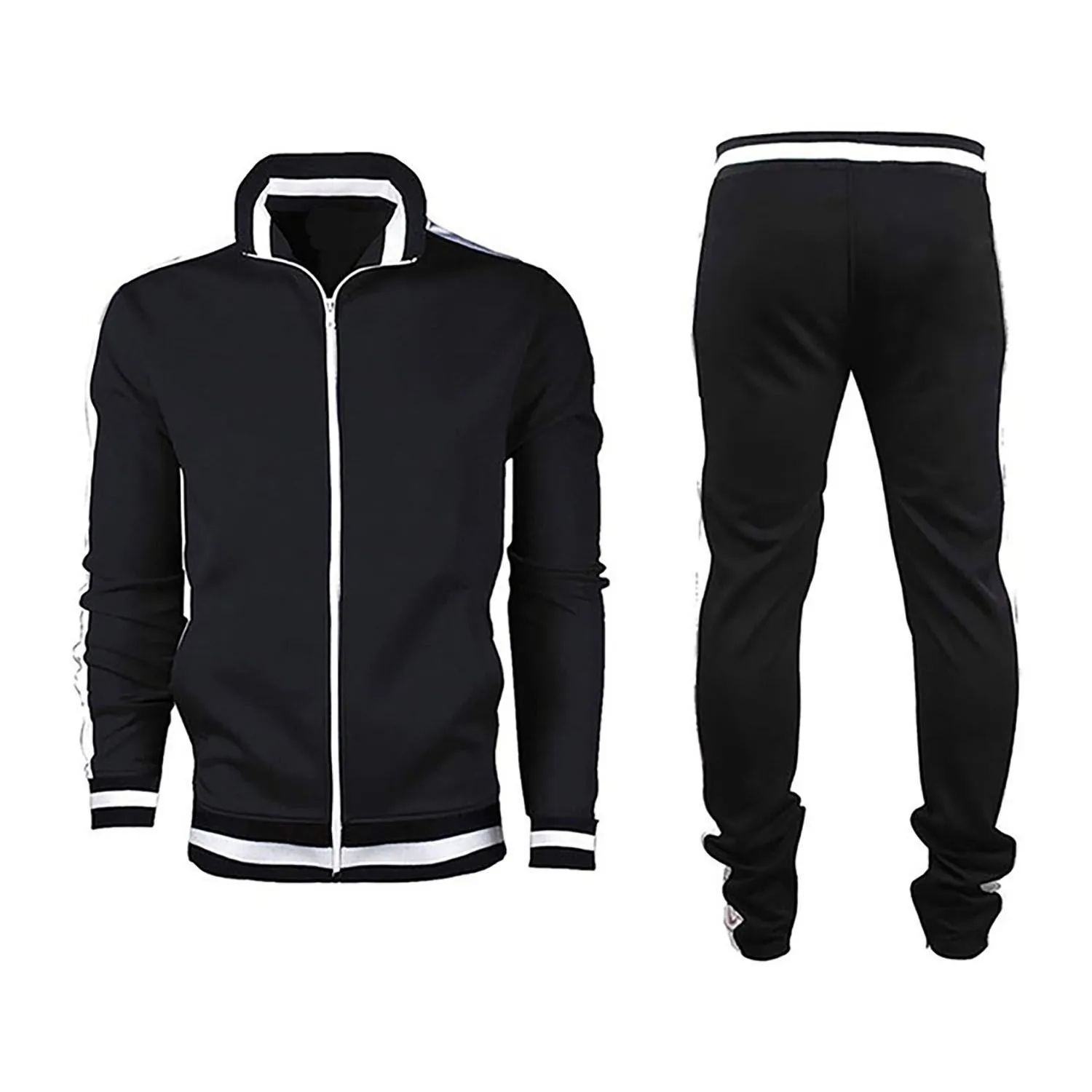 Premium Quality Polyester Winter Jogging Suits For Men Tracksuit Sportswear Gym Ody Fitted  Full Customize Single Strip Style