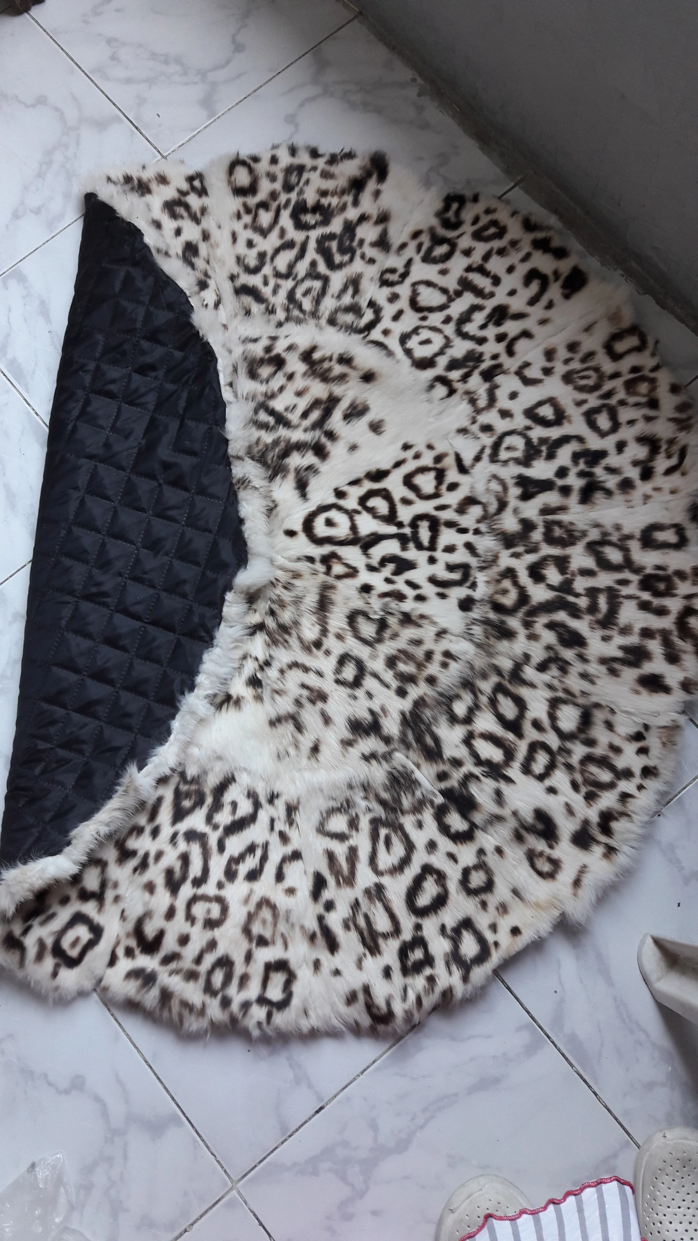 Leopard Pattern Rabbit Fur Rug