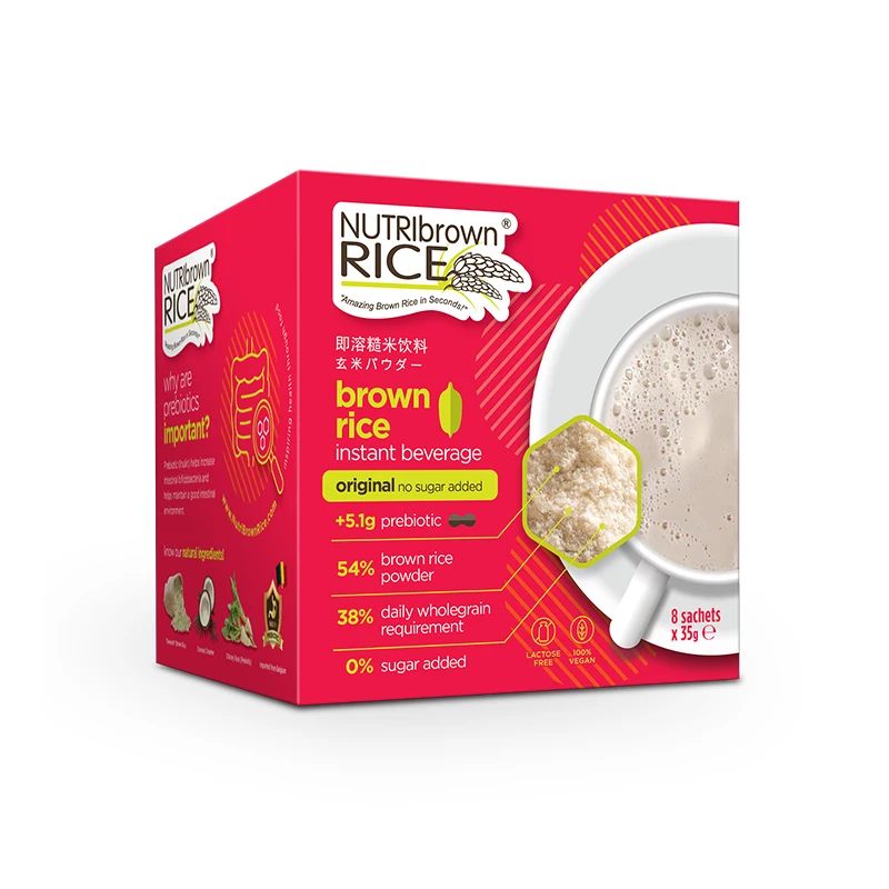 100% Whole Grain Brown Rice NutriBrownRice Instant Beverage No Sugar Added with Prebiotic