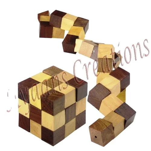 Ayaans Creations 2-Inch Wooden Snake Puzzle for Weddings Education Automotive Promotions Welcome & Thank You Gifts