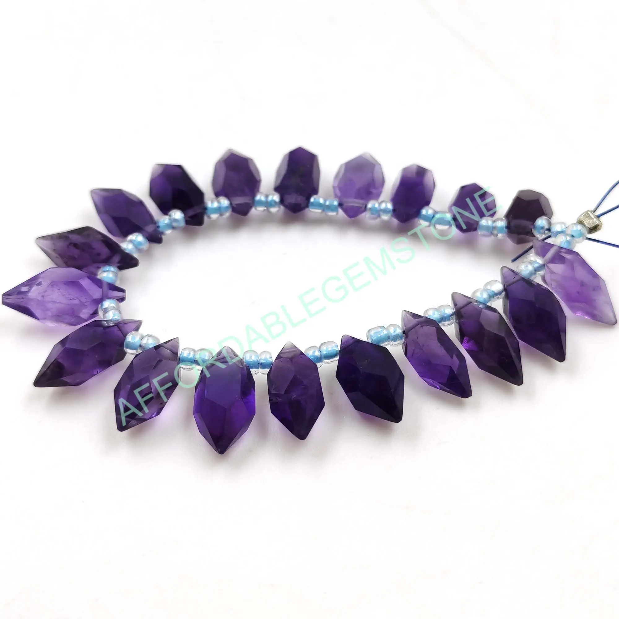 Натуральный Аметист двойной острый карандаш в форме камня сверху просверленного граненые драгоценные камни натуральный аметист ювелирные украшения бусины