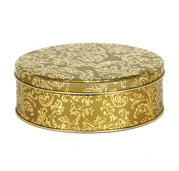 
Round metal tin box can food grade for cake chocolate candy cookie 