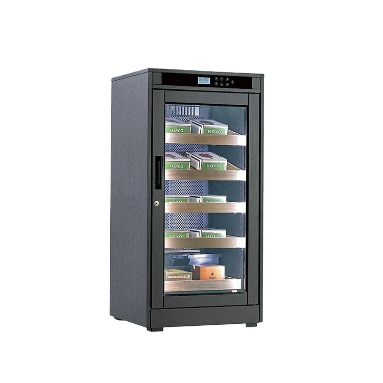 Modern Electronic Humidor Cabinet Cigar Cooler Fridge Tobacco Products Refrigerated Humidifier Cedar Wood Display