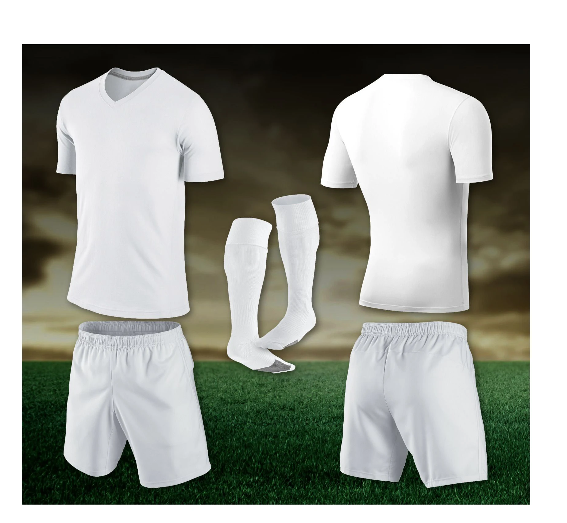 Latest Design Custom Sublimated Breathable Plain Soccer Uniform only men
