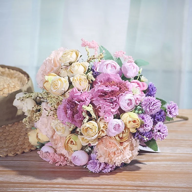 Wedding Bouquet Handmade Artificial Flower Rose Buque Bridal Bouquet For Wedding Decoration