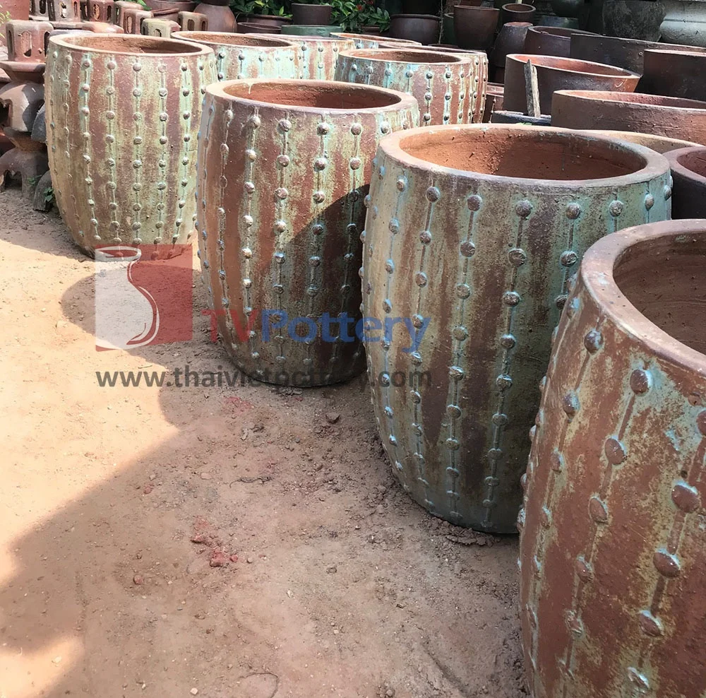 big glazed outdoor pots