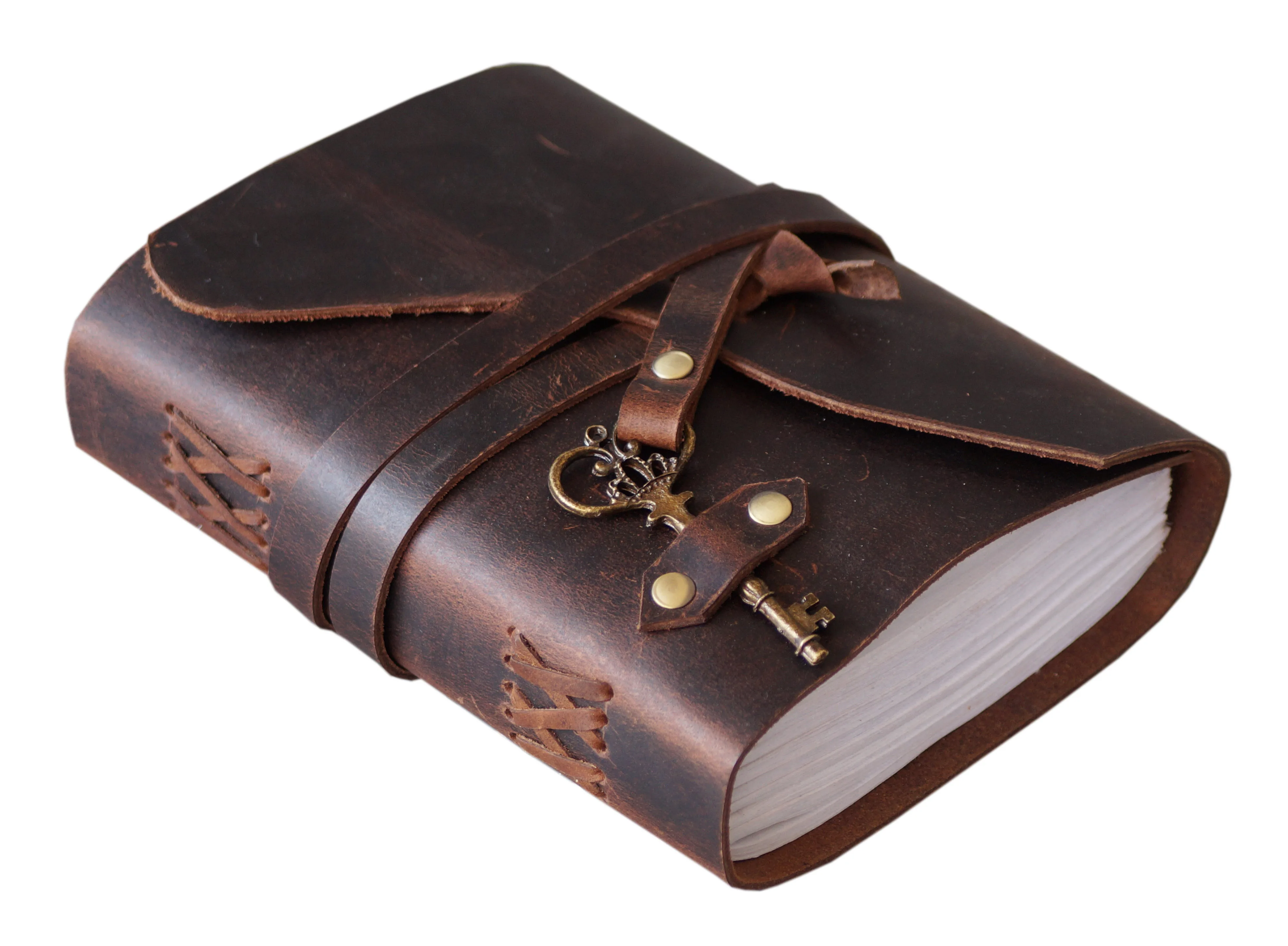 Soft Leather Journal Handmade With Antique Key Lock Design Notebook & Sketchbook Journals Diary