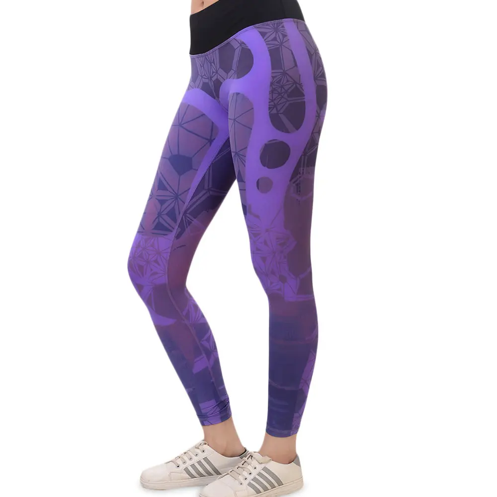 Best Sale Fashionable New Design Women Leggings With Stripes Printing Fitness Leggings Mid Waist Stretch Women Pants