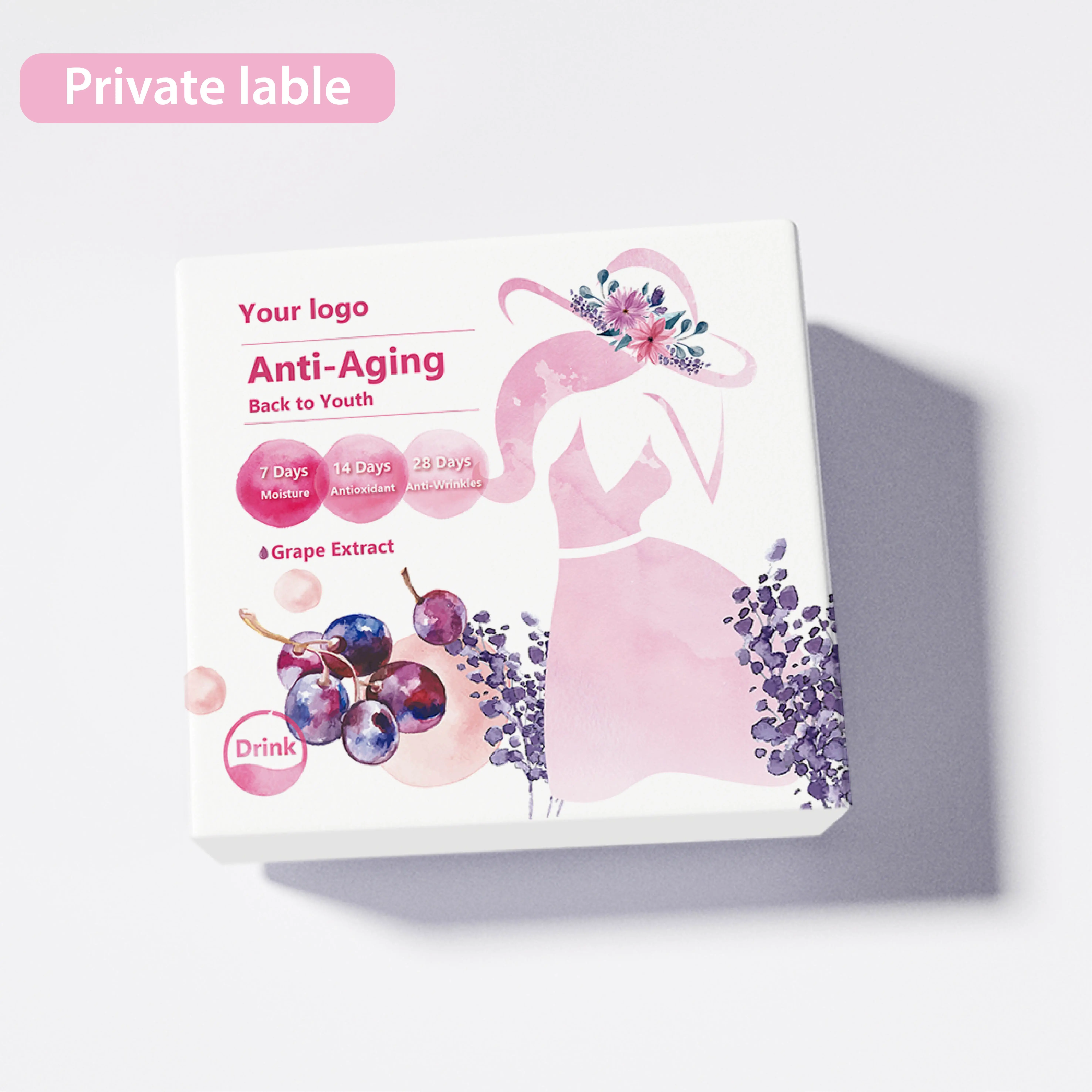 Private label Anti Aging Collagen Drink with Antioxidants and Vitamins