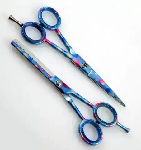 Set of Professional Hairdressing Scissors Salon Barber Shears Blue Paper Coated Razor Sharp Cutting Blades Stainless Steel 420,