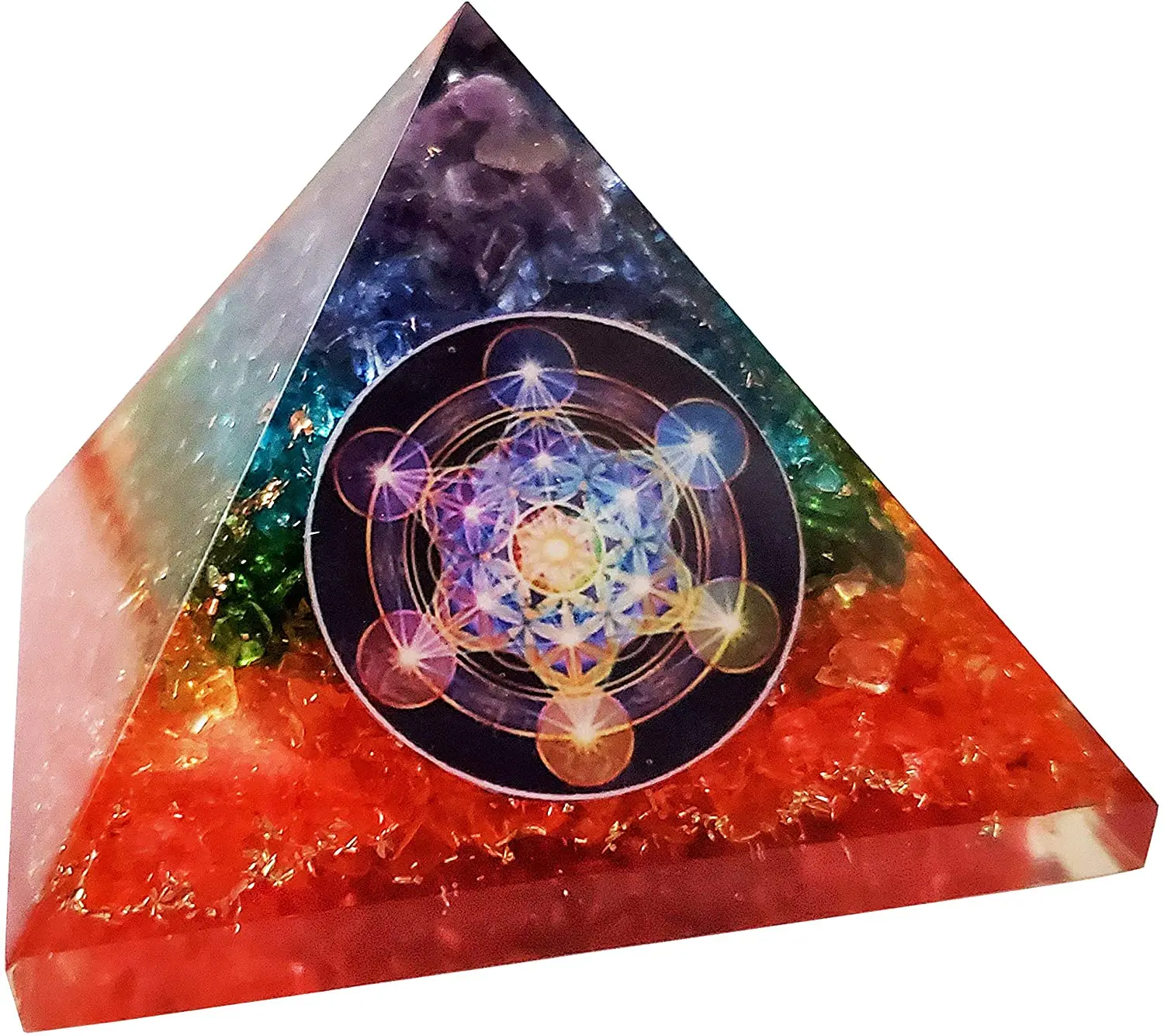 Best Quality Orgone Pyramid OEM  Chakra Spiritual Orgonite Pyramids Customized With Copper Coil Meditation By Crystals Supply