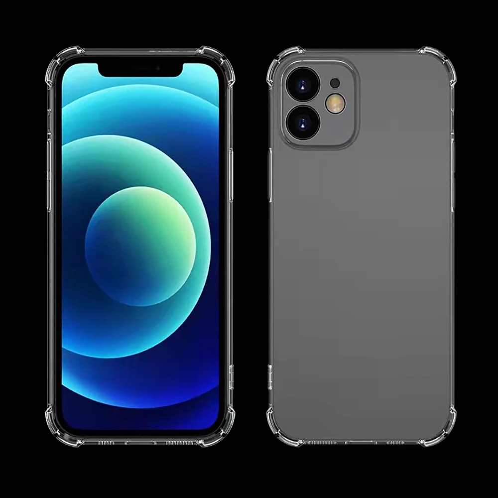 2.0mm Soft TPU Transparent Cover Clear 4 Corner Shockproof Full Protection Anti-Scratch Cell Phone Case for iPhone 13 Case