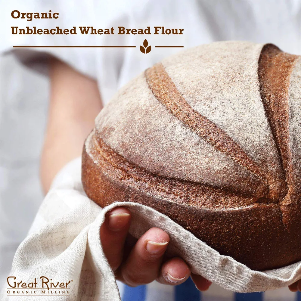 Органическая мука для хлеба Great River 25 фунтов неотбеленная пшеница