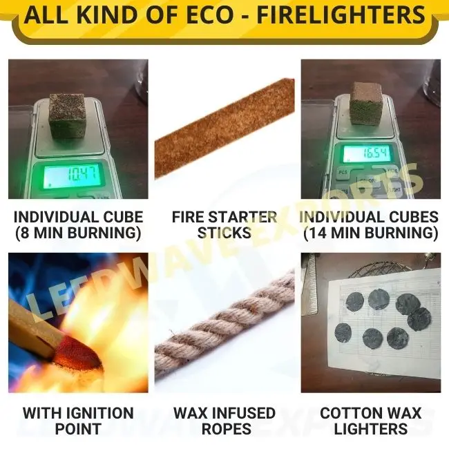 12 bar wood log fuel firelighter squares for wholesale