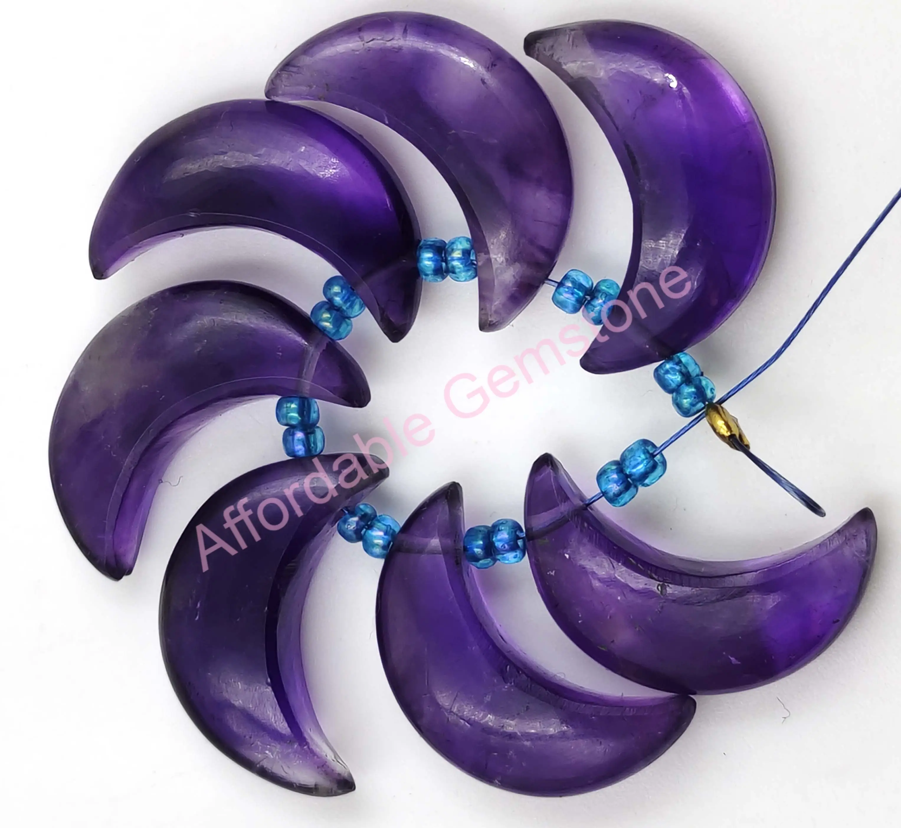 Натуральный Аметист кабошон, драгоценный камень сверху, бусины и драгоценные камни в форме Луны, ювелирные изделия, оптовая продажа, драгоценные камни, бусины из натурального камня