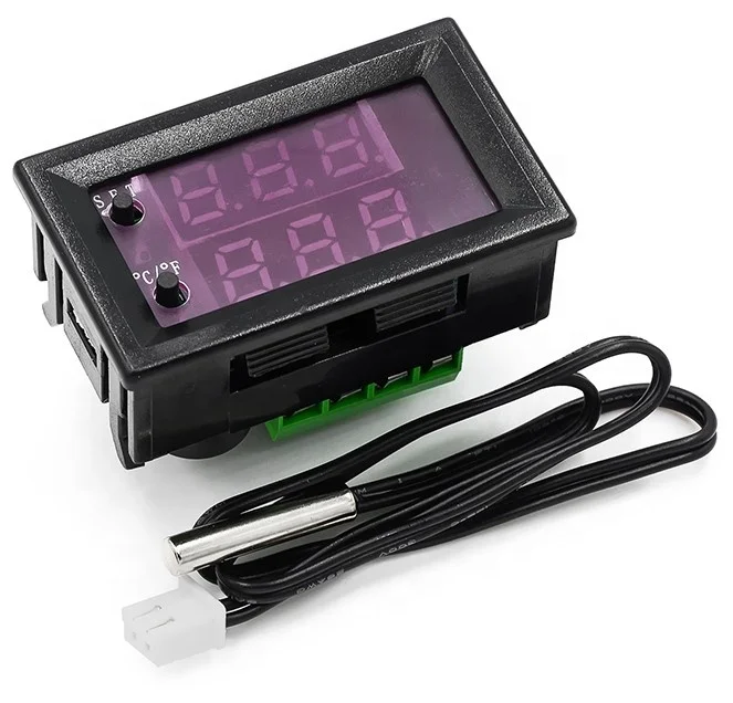 W1209WK  Microcomputer digital thermostat electronic W1209WK 12V red and blue adjustable Fahrenheit Celsius conversion