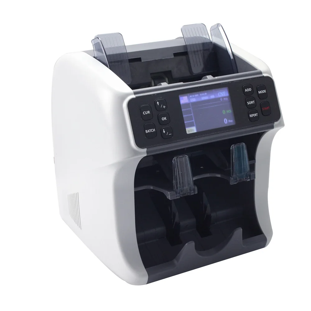 2 Pockets CIS  Value Bill Counter And Sorter Mixed Denomination Lebanon/Qatar/AFN billnotes/ Money Counting Machine