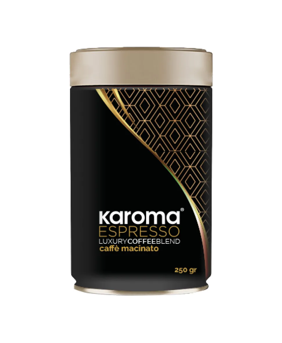 KAROMA эспрессо Итальянский-молотый кофе-250 г. Олово-метка частного