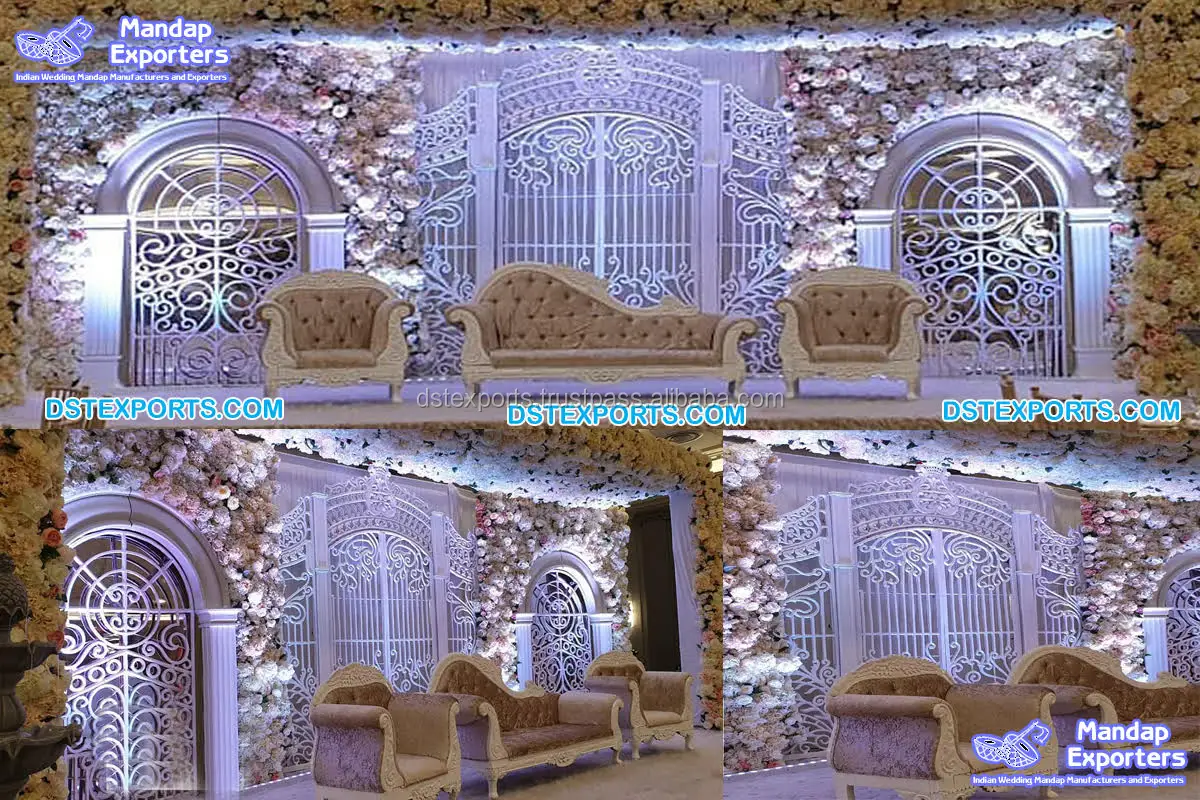 Популярная белая тема свадьба сцена Торонто еврейская принцесса прием ОП Свадебный сценический фон рамка