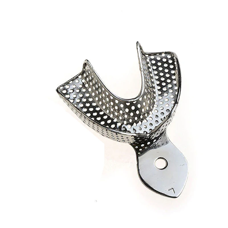 Оптовая продажа набор стоматологических оттисков перфорированные металлические многоразовые верхние нижние Маленькие средние большие стоматологические оттисковые лотки