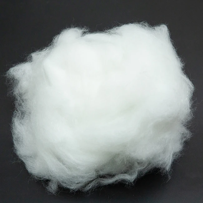 100% recycled solid polyester staple fiber PSF 1.4Dx38mm (White/Black)