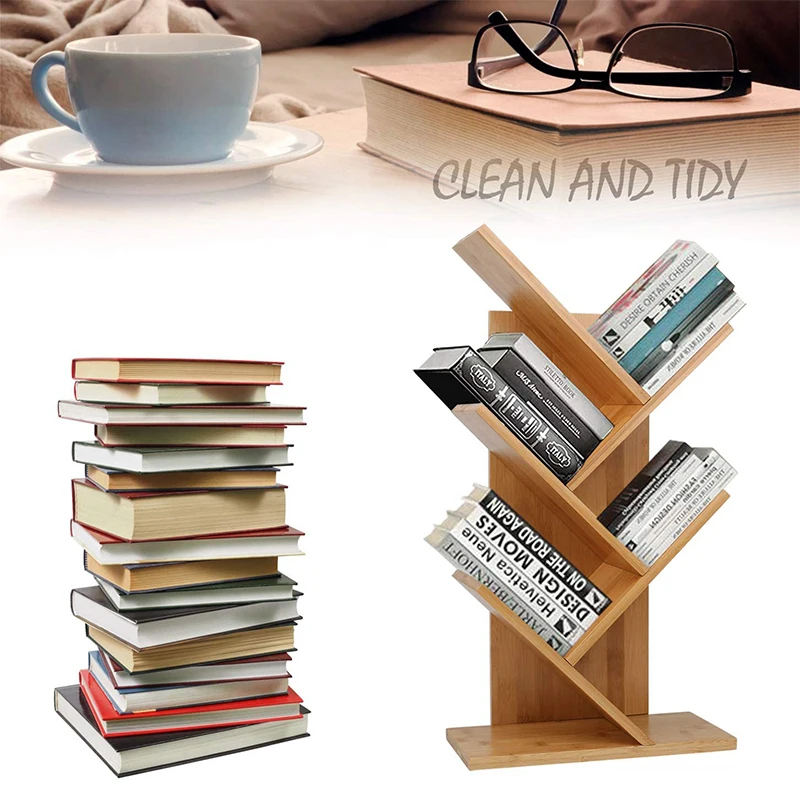 Tree Shape Floorstanding Bookshelf Cheap Shelf Dividers Book Shelf for Office & Home Simple Living