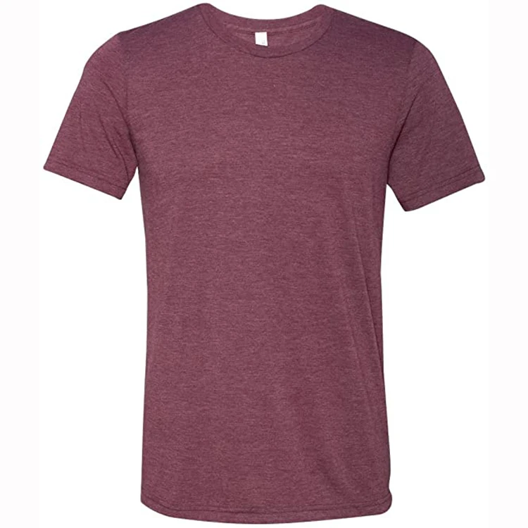 На заказ мужские, без проволоки, вересковый цвет териленовая хлопчатобумажная Tri смесь Футболка поли Triblend пустой tri-смешаться футболка для мужчин