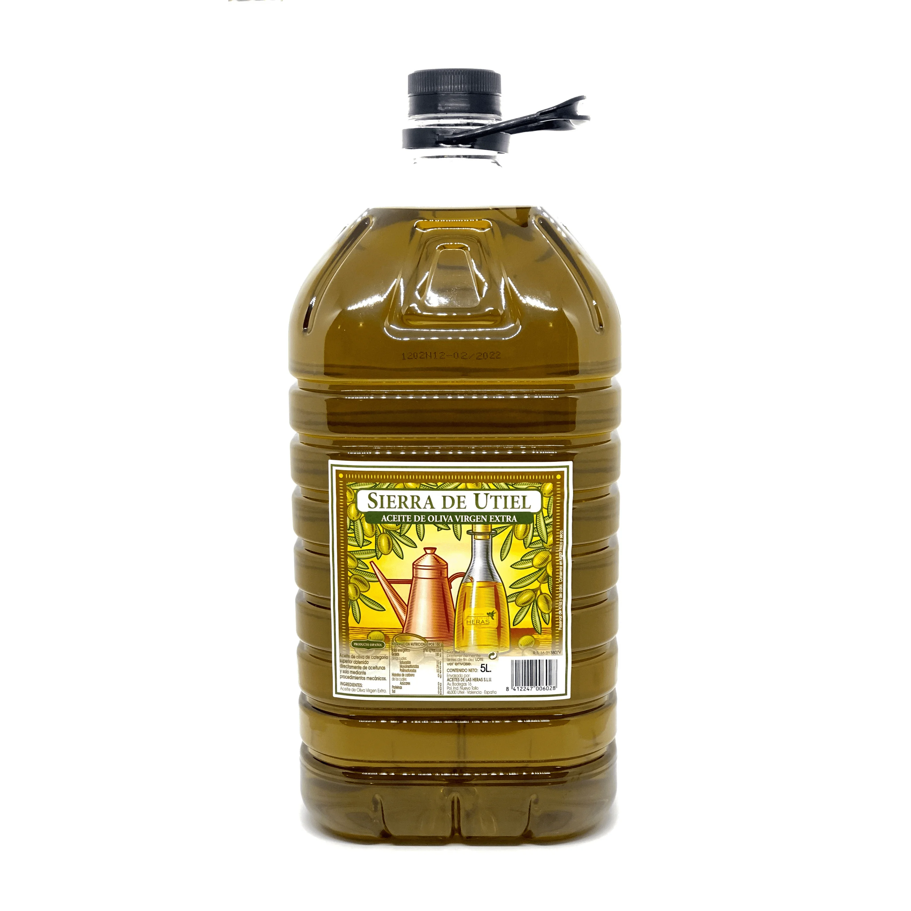 Sierra de Utiel, Extra Virgin Olive Oil 5 liter PET bottle, first cold pressed Spanish Olive Oil