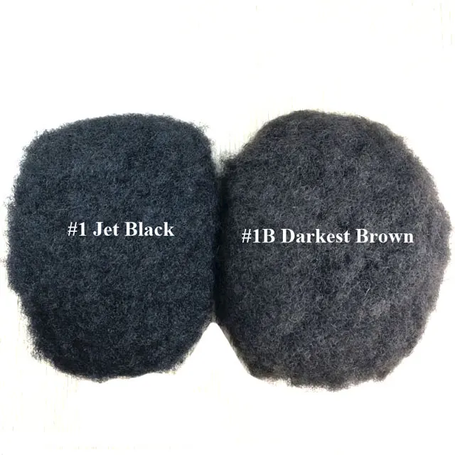 Wig For Black Men, Mens Afro Kinky Curl Human Hair Wig mono PU Lace Bases Toupee Unit Piece Replacement System