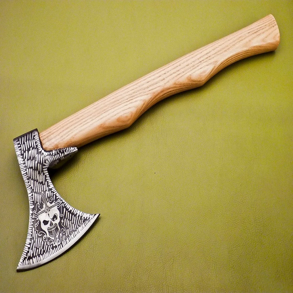 Топор Ручной работы из дамасской стали в стиле викингов, топор для кемпинга, высококачественный Тактический топор с кожаным чехлом AX-28