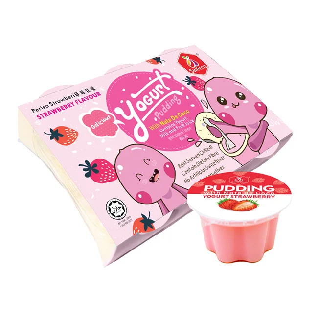 Delicious Sweet and Sour Strawberry Yogurt Pudding [80g x 6 cups] Per Packet Best For Sharing with Friends & Families