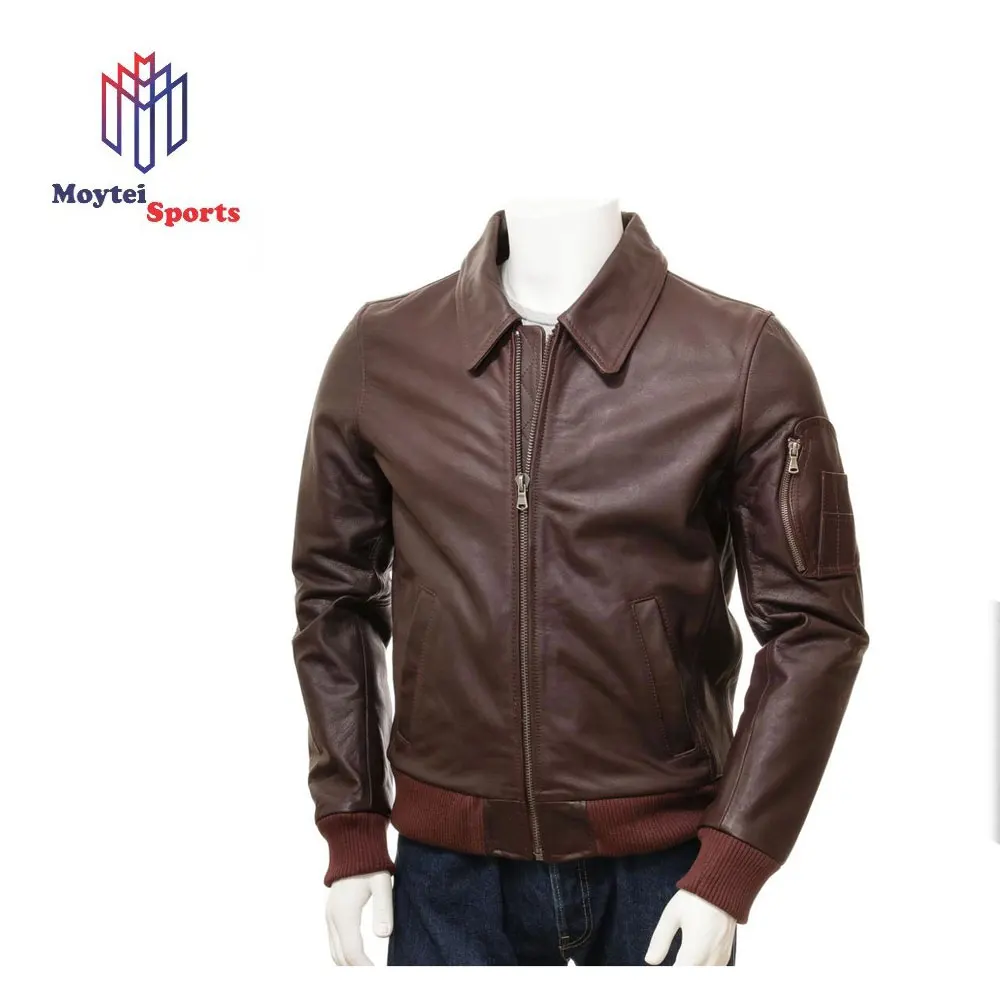 Wholesale Fashion men designs leather jacket custom winter