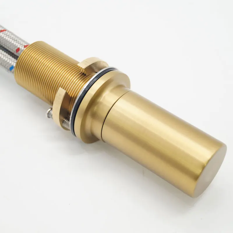 Brushed Gold Kitchen Faucet Pull Out Kitchen Sink Water Tap Single Handle Mixer Tap 360 Rotation Kitchen Shower Faucet