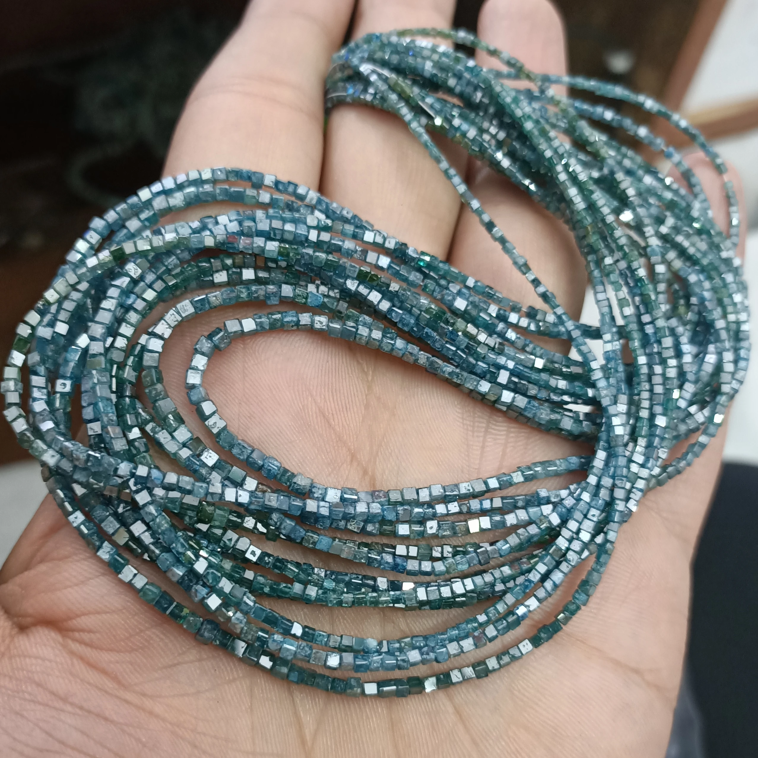 Natural Black Diamond Smooth Plane Beads Box Shape Top Quality Wholesaler prices