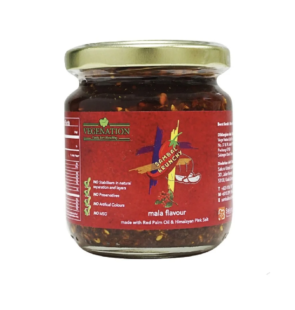 180g Malaysia No Preservatives  Vegenation Sambal Krunchy With Mala Flavour