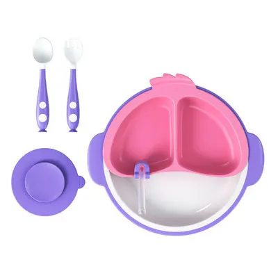  Детский многофункциональный присоска пищевая миска детская посуда витой столовая ложка вилка младенческой кремния обеда бенто ланч бокс набор с трубочкой