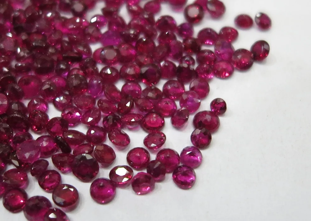 1.5-2mm Natural Loose Burmese Ruby Blood Red Color Top Quality for Setting