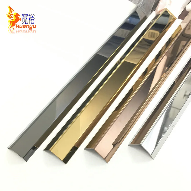 
Free Sample OEM Logo Customized Stainless Steel Laser Cut Decorative Divider Outdoor Metal L Shape trim 