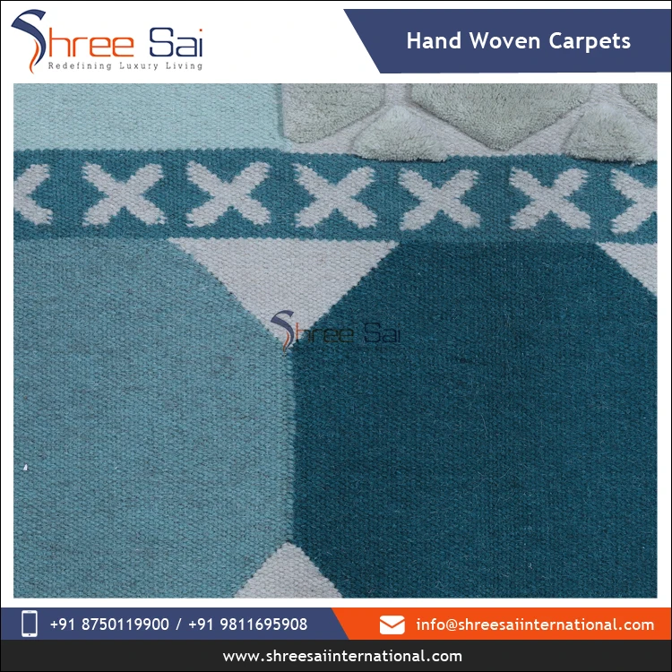 Origin Dealer Selling Best Quality Handmade Cotton Carpets Embroidered Living Room Modern Rectangle Geometric Wool & Cotton