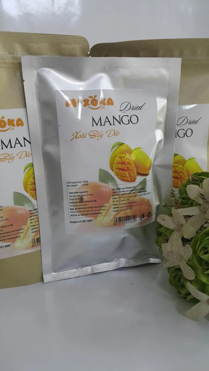 Soft dried Mango good Quality and Less Sugar dried mango chips