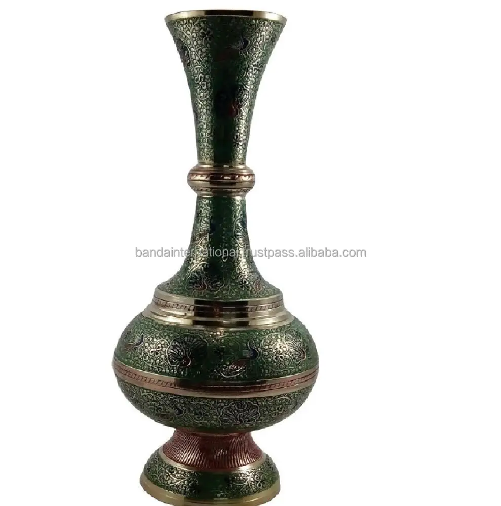 Centerpiece Decorative Brass Metal Flower Vases Made Indian Home Decorative Metal Flower Pot
