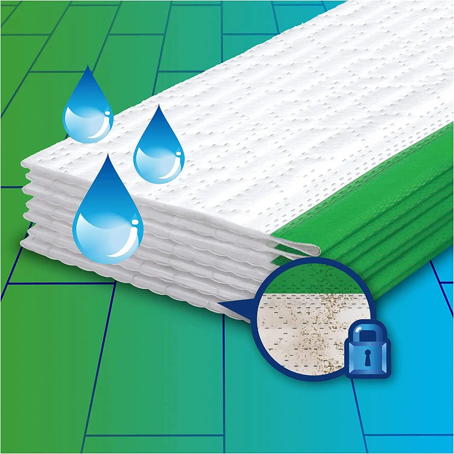 Speed Mop Starter Kit Household Cleaning  Mop and 6 Absorbing Refill Strips Easy Cleaning Mop Kit